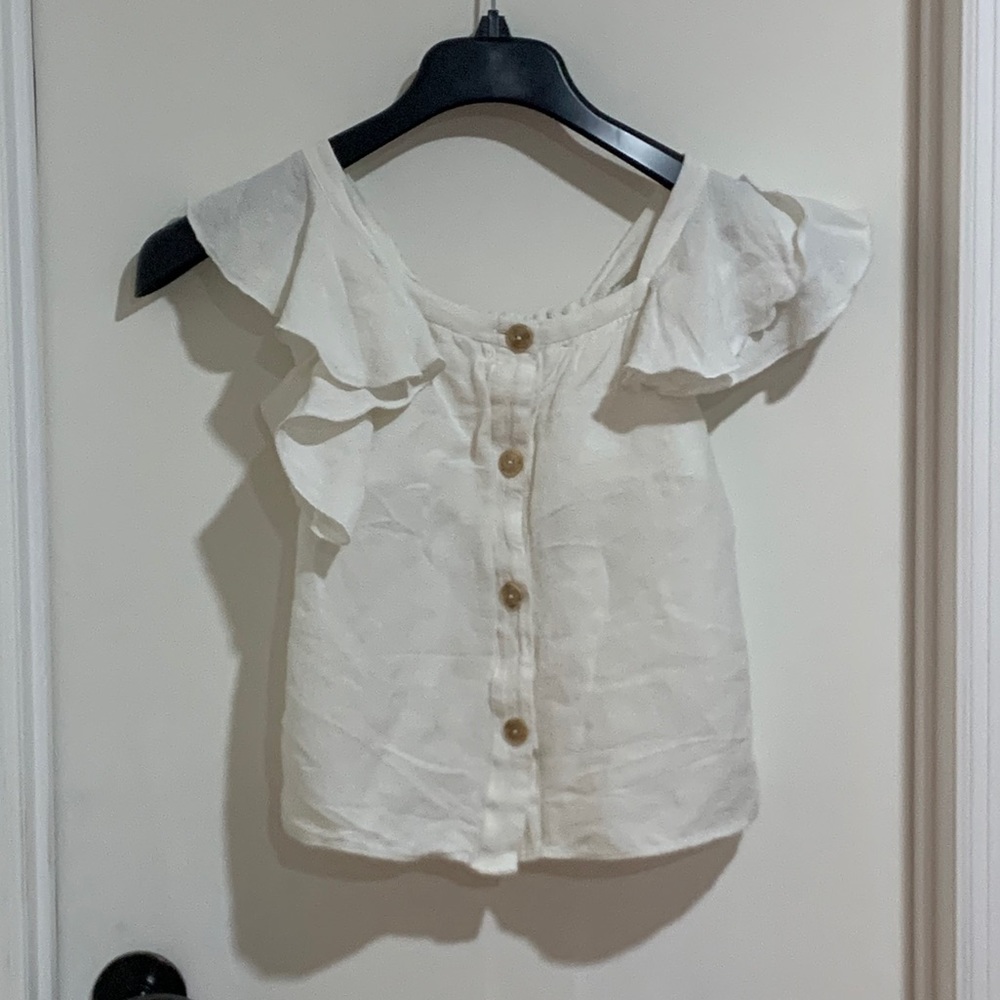 ZARA white button down blouse